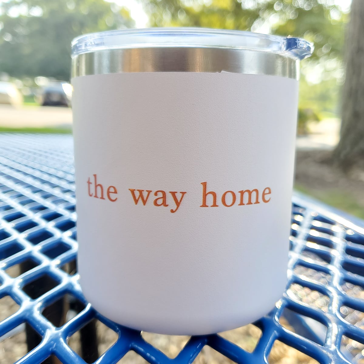 coffee mug with the way home tagline