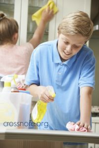 kids cleaning