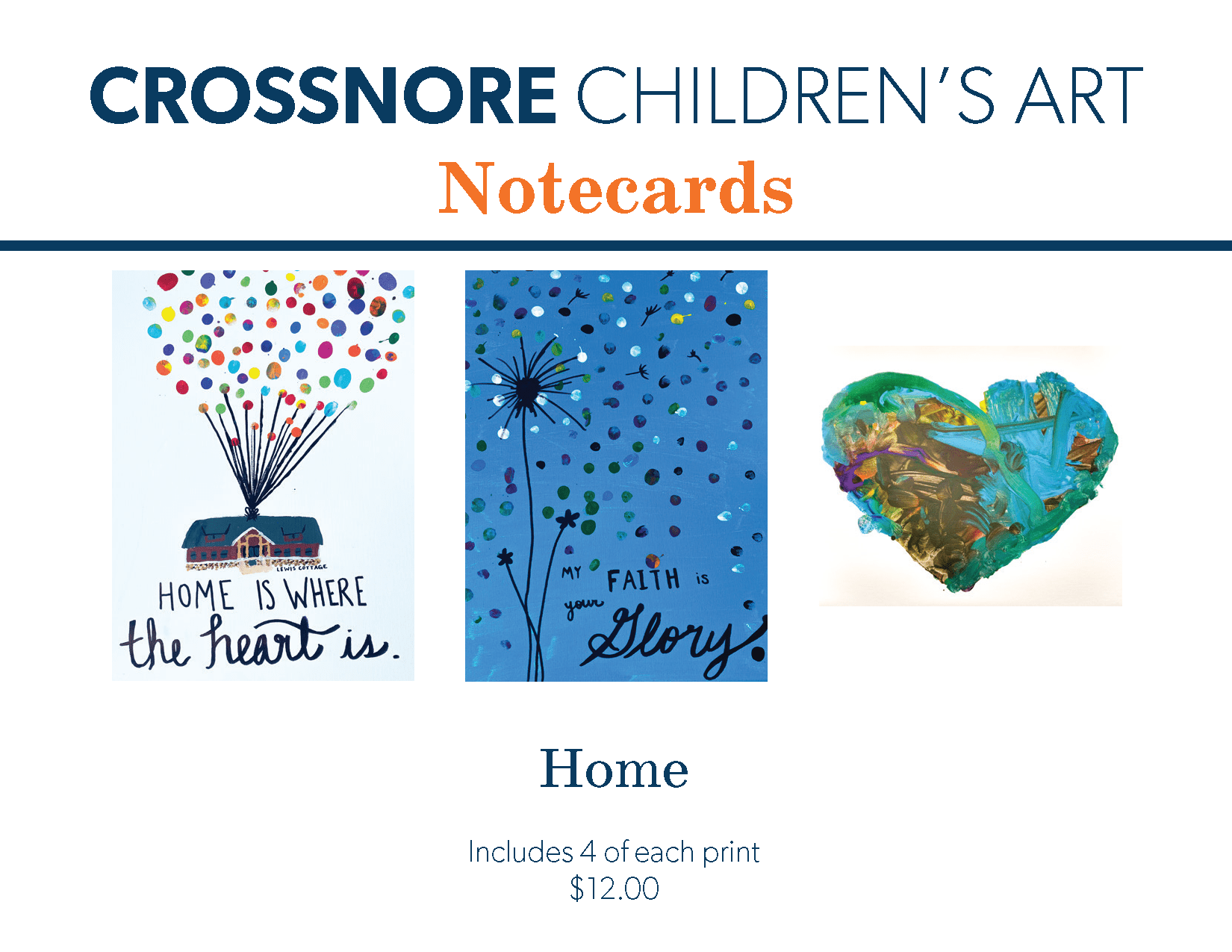 face card for crossnore children's art notecards